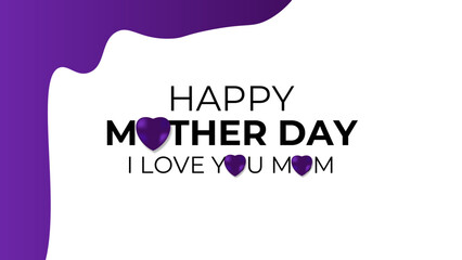 Mother's day greeting design with beautiful blossom flowers. purple background with hearts. Best Mom ever greeting card. fashion ads, poster, flyer, card, cover, poster. vector illustration
