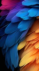 Fototapeta premium Close-Up of Colorful Bird Feathers