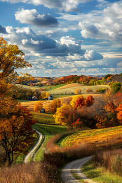 Enchanting Odyssey through Illinois' Autumn Landscape: A Symphony of Rustic Charm & Vibrant Colors