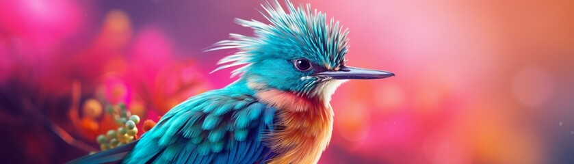 An exotic bird in its natural habitat, its colorful plumage a call to action for preserving the worlds vanishing wildlife