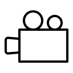 This is the Video Camera icon from the gadget icon collection with an Outline style