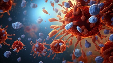 Fototapeta na wymiar 3D illustration of antibodies attacking phospholipids, visualizing the autoimmune nature of Antiphospholipid Syndrome, APS,