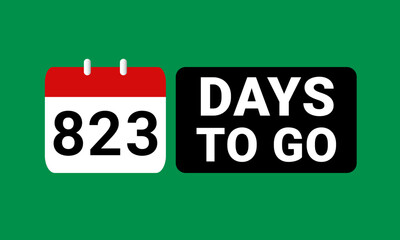 823 days to go last countdown. eight hundred twenty three days go sale price offer promo deal timer, 823 days only