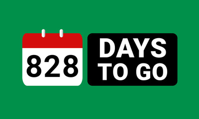 828 days to go last countdown. eight hundred twenty eight days go sale price offer promo deal timer, 828 days only