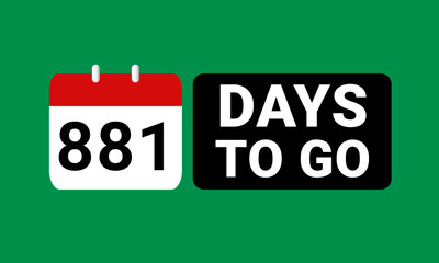 881 days to go last countdown. eight hundred and eighty one days go sale price offer promo deal timer, 881 days only