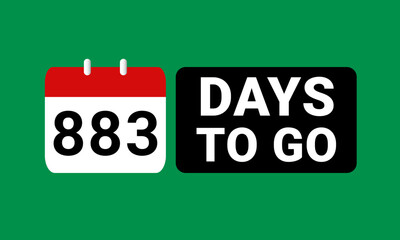 883 days to go last countdown. eight hundred and eighty three days go sale price offer promo deal timer, 883 days only