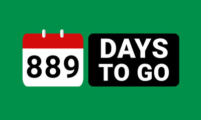 889 days to go last countdown. eight hundred and eighty nine days go sale price offer promo deal timer, 889 days only