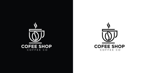 coffee cofe logo design modern and minimal logotype - obrazy, fototapety, plakaty