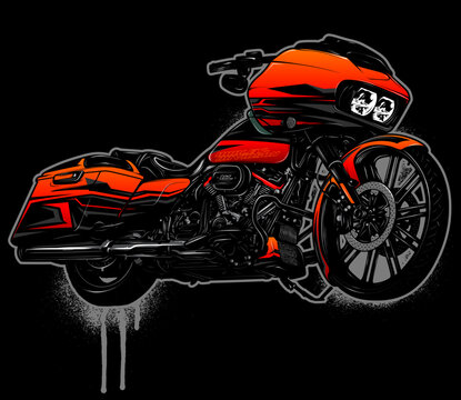 PERFORMANCE BAGGER MOTORCYCLE VECTOR