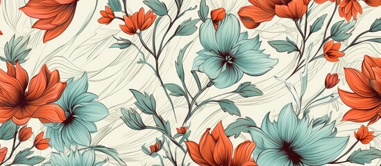 Pattern with seamless floral design.