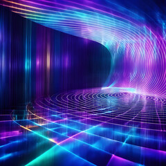 A digital illustration of a colorful structured technology background.