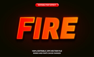 Fire red neon editable text effect style