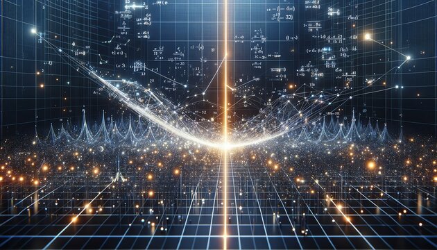 3D concept of Linear Regression in Machine Learning Technology