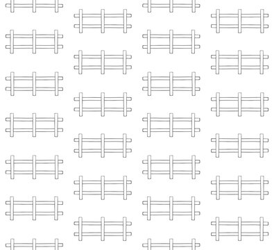 Vector seamless pattern of hand drawn doodle sketch outline fence isolated on white background