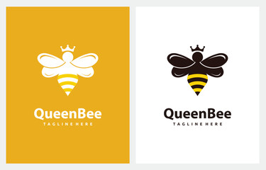 Queen Bee Crown Honey Cute  logo design inspiration