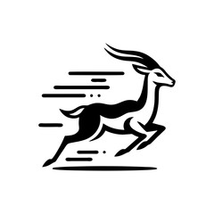 Springbok logo vector. springbok vector illustration. springbok wild animal - obrazy, fototapety, plakaty