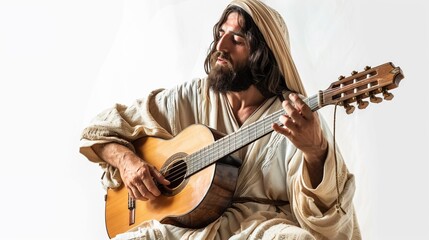 Jesus with a musical instrument sharing the universal language of music