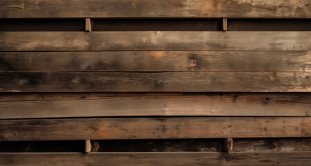 wooden material depicting discarded or reclaimed boards possibly from pallets reconstructed into an aesthetically pleasant background - obrazy, fototapety, plakaty