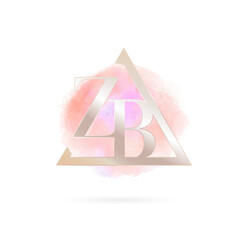 Pink ZB Letter Initial Feminine Brand Logo Design