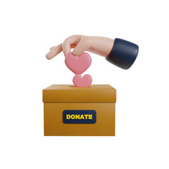 Donation 3d icon render clipart