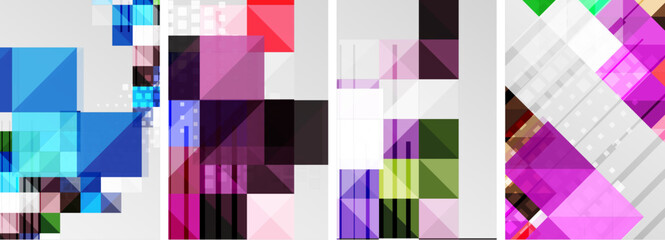 Square abstract poster set. Vector Illustration For Wallpaper, Banner, Background, Card, Book Illustration, landing page