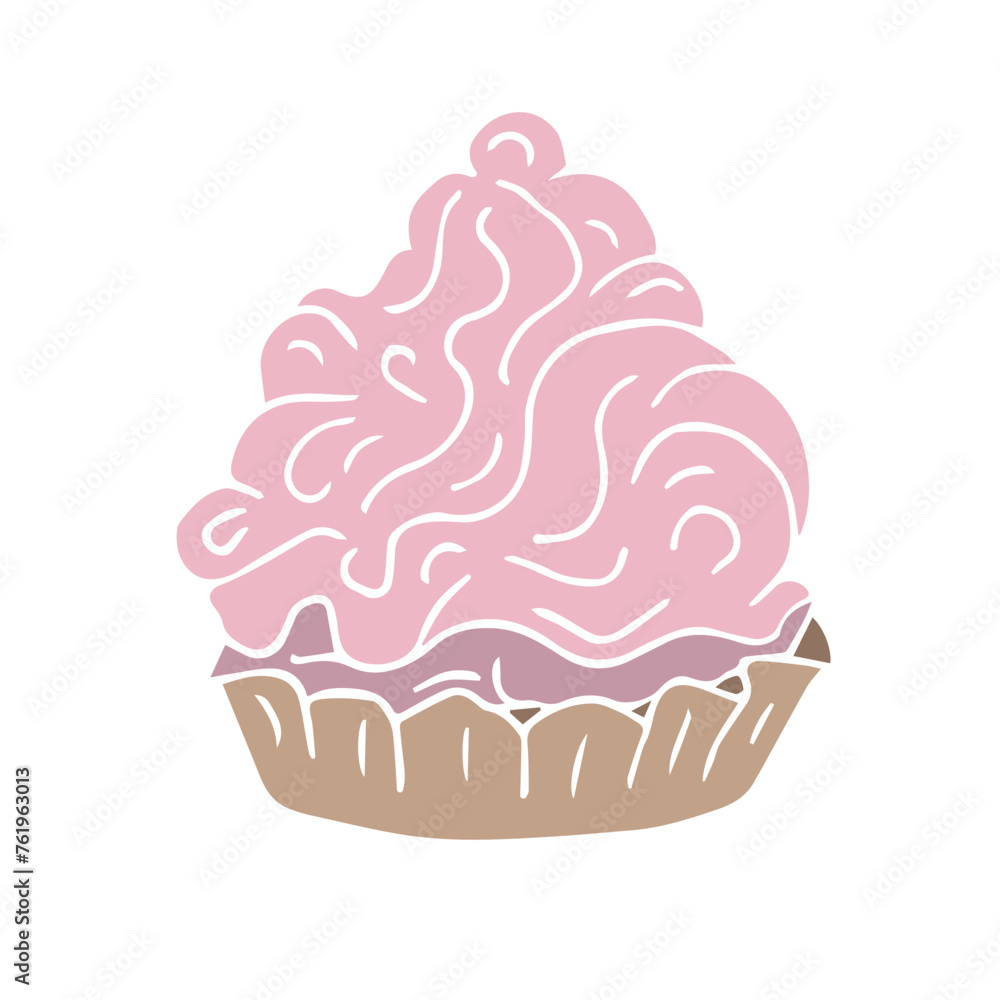 Sticker Vector hand drawn doodle sketch cake isolated on white background