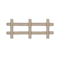 Vector hand drawn doodle sketch colored fence isolated on white background