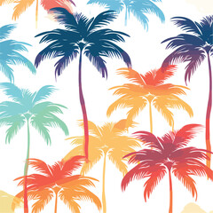 Fototapeta na wymiar Tropical palm tree pattern illustration perfect for