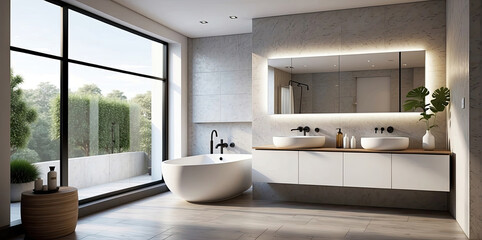 Bathroom Interior Design with various types and styles of decoration