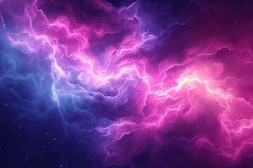 Abstract neon fractal wallpaper with space - obrazy, fototapety, plakaty