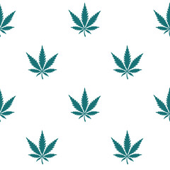 Ganja Weed Marijuana Seamless  Pattern Background