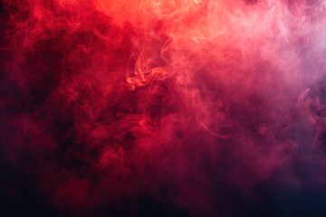 Abstract red smoke background for product photography, horizontal. Tabletop immitation
