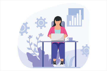 Business Management Flat Design Illustration