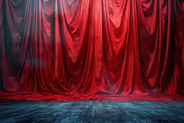 background with red curtain panorama - Powered by Adobe
