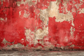 Aged empty red wall background.