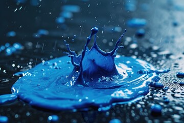 Blue paint splashes