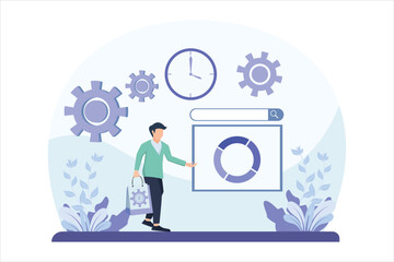 Business Management Flat Design Illustration