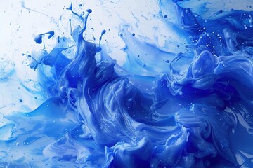 Blue paint splashes - obrazy, fototapety, plakaty