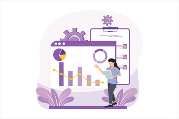 Business Management Flat Design Illustration