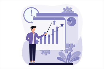 Business Management Flat Design Illustration
