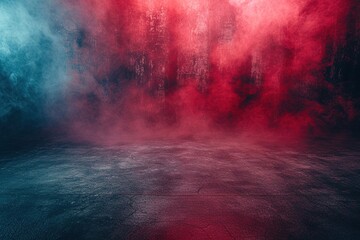 Obraz na płótnie Canvas concrete floor and red smoke background