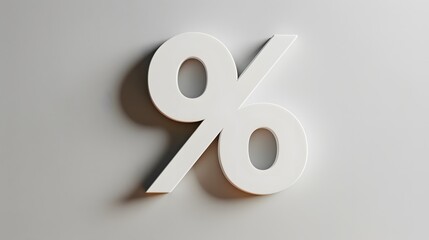 Close-up Of A Percentage Sign Leaning On White Wall