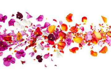 Bright spring confetti with flowers,