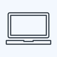 Icon Laptop - Line Style,Simple illustration,Editable stroke