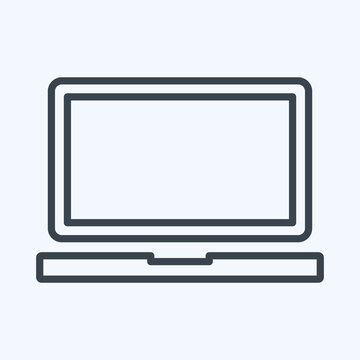 Icon Laptop - Line Style,Simple illustration,Editable stroke