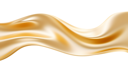 Abstract 3d realistic fluid golden metal shape isolated on white or transparent background