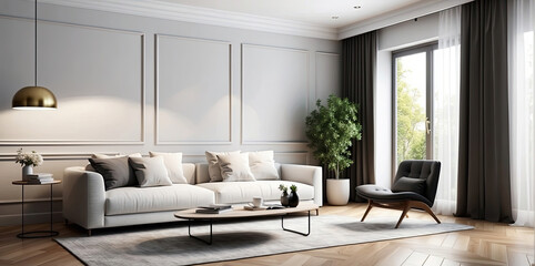 Naklejka na ściany i meble livingroom Interior Design with various types and styles of decoration
