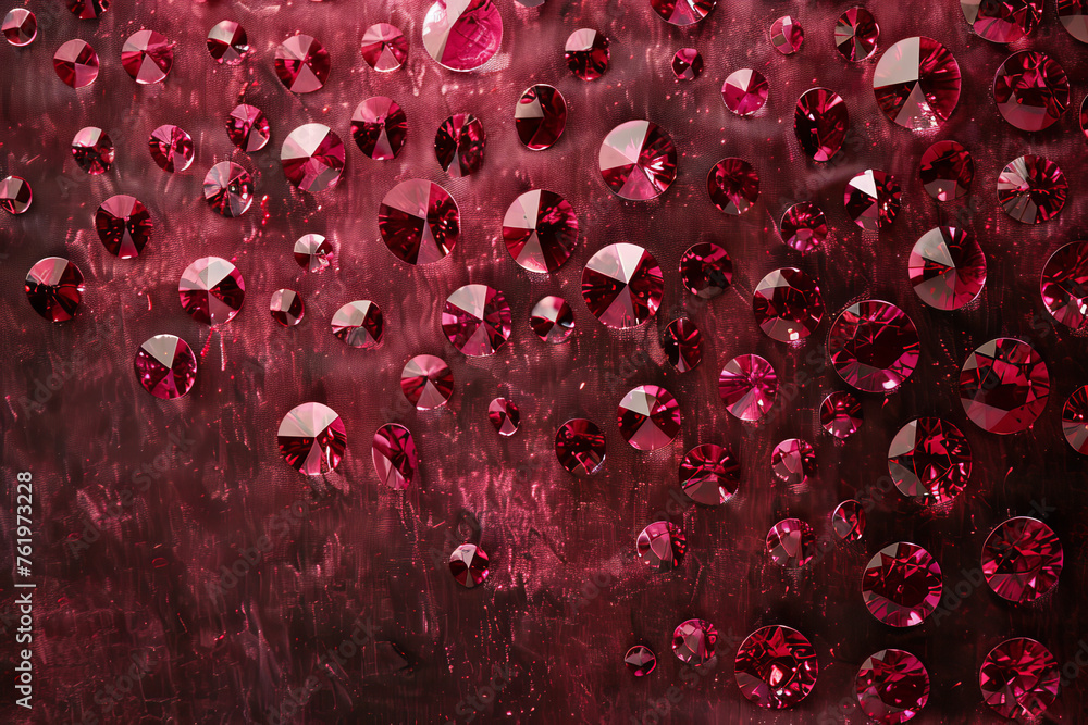 Poster an abstract wallpaper pattern showcasing a cascade of ruby gemstones against a velvet backdrop