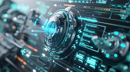 Fototapeta premium Cutting-Edge Digital Interface for Intelligent System Control