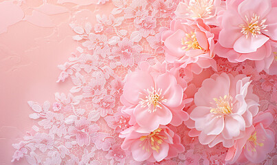 Pink_lace_flower_background-generative ai